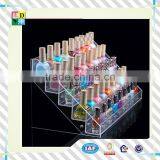2015 Custom High Clear Acrylic Nail Polish Holder Simple Design 5 Stairs Acrylic Nail Polish Display Acrylic Nailpolish Stand thumbnail-1