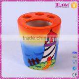 Hand Painting Tower Design Ceramic Bathroom Accessory Set thumbnail-3