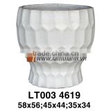 Vietnam White Glossy Outdoor Glazed Planter For Home And Garden