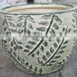 Indoor wash vase - Indoor pottery with round rim and pattern outside