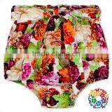 Cute Girls Summer Bowknot Cotton Floral High Waist Cotton Bloomers For Kids thumbnail-3