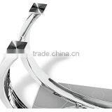 Modern Dining Table With Glass Top and Chrome Base thumbnail-4