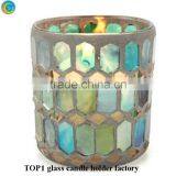 Moroccan Mosaic Glass Tea Light Votive Candle Holder in 4 Colours