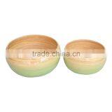 Clear Bamboo Salad Bowls, Lacquered Bamboo Bowls thumbnail-2