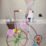 Special Iron Cow Ride the Bike Planter for Garden Decor thumbnail-1