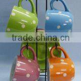 9pcs Colorful Ceramic Cup & Saucer thumbnail-1