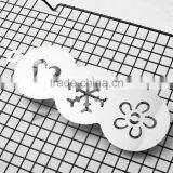 OEM Cheap 3 in 1 Stainless Steel Coffee Stencil Cupcake Cookie Stencils as Seen on tv thumbnail-1