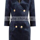 Classic Button Fastenings Double-Breasted Stretch-Velvet Mini Dress Women Blazer Design Names Of Ladies Dresses HSD5701 thumbnail-5