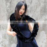 CX-S-32E Fashion European Lady's Knitted Pattern Rex Rabbit Infinity Scarf thumbnail-2
