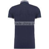 MGOO High Quality 100% Cotton Fabric Grey Stepped Hem Polo Shirts Zip Up Mens Shirts thumbnail-6