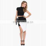 MGOO Top Sale Imported Women Magic Wrap Skirts For Women Office White Black Contrast Fashion Skirts 15145A185 thumbnail-2
