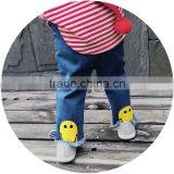 S17659A Autumn Girls Jeans Casual Elastic Waist Smiling Face Girls Jeans thumbnail-5