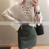 4612 Runwaylover Design New Design V-neck Tie Green Sweater thumbnail-2