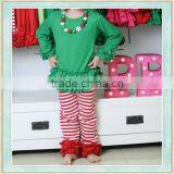 New Desgin Christmas Club Baby Kids Clothes Christmas Trees' Color Top Sred Stripes Pants Boutique Girls Outfit thumbnail-1