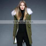 2016 Latest Designs Lady Casual Army Green Winter Women's Lady Overcoat thumbnail-2
