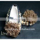 Newborn Baby Girl Leopard Shoes With Brwon Rosettes GS36Z1 thumbnail-1