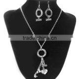 Circle Ring Antique Silver Message " FAITH LOVE HOPE " Heart "Happy New Year " 2016 Pendants Jewelry Necklace Earring Set thumbnail-3