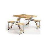 Solid 4 Chairs Aluminum Legs Folding Camping Table And Chairs Wood thumbnail-1