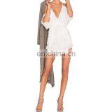 Latest Designs White Embroidered Jumpsuit With Ruffles Womens Jumpsuit thumbnail-3