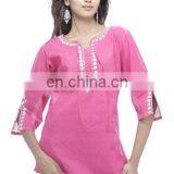 Handmade Sequin and Beads Work Women Silk Tunics thumbnail-3