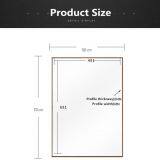 Modern Stainless Steel Frame Square Metal Living Room Decorative Wall Mirror thumbnail-5