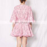 TWOTWINSTYLE Print Hit Color Lantern Long Sleeve O Neck High Waist A Line Summer Dresses Female thumbnail-3