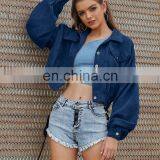 New Women Loose Classic Crop Moto Biker Coat Autumn Lady Basic Plus Size Outerwear Jacket thumbnail-3