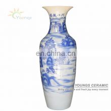 Large blue white ceramic porcelain vase 50''/55'' tall