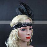 Hot Sale Female Indian Tassel Beads Sequinned With Feather Hair Headband thumbnail-4