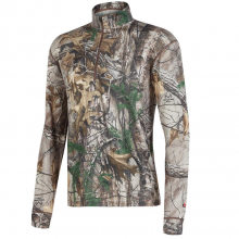 Men's printed merino wool quarter zip baselayer Realtree camo print ideal for hunting