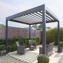 High Quality Aluminum Roof System Patio Gazebo Water Proof Louvre Pergola thumbnail-2