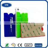 Customer Logo Mobile Phone Card Pockets Touch u Stand Siicone Smartphone Wallet thumbnail-1