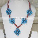 Necklace Beads Bali Braided Pendant Bead Work Stone Jewelry thumbnail-3