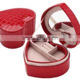 AN387 ANPHY Noble Wedding Decoration Ring Jewelry Gift Box Holder Display Pu-leather Crocodile Grain Heart-shaped Stock 14*7cm thumbnail-1