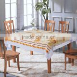 New designed friendly pvc printed tablecloth with 3" lace border