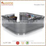 Glossy Black and Grey Tetragonum Black Reception Desk