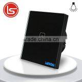 Factory Direct SANKOU Electrical Touch Switches Dimmer EU Standard Black Crystal Glass+LED 1Gang Light Lamps Wall Dimmer Switch thumbnail-1