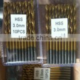 M2 HSS 3mm Fully Rround Twist Drill Bit With Tiranium Coating For Metal Drilling                        
                                                Quality Choice