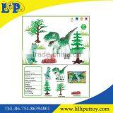 Cartoon Dinosaur Toy Set With Trees and Stones