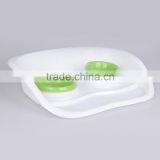 Mess Proof Pet Dog Cat Elevated Water Food Feeder Bowl With Tray With 2 Bowls thumbnail-1