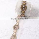 Gold Color Beaded and Sequin Lace Trimming For Dress Wholesale thumbnail-3