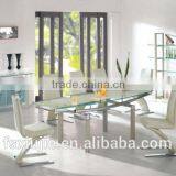 L808B 2015 Website Best Selling Items Glass Dining Table With 8 Z Shap Chairs