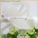 25mm White Metallic Velvet Ribbon Glitter Ribbon Wholesale thumbnail-3