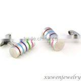 316l Stainless Steel Cylinder Custom Enamel Cufflinks