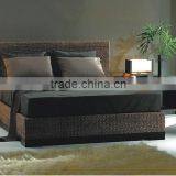 100% Hand Woven by Natural Rattan, Water Hyacinth & Acacia Wooden Frame Bedroom Set Furniture thumbnail-1