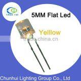 5mm flat head led dip yellow