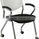 Hot Sale Good Quality Most Popular New Design Stack Black PP Plastic Chrome Office Chair A205-J08 thumbnail-2