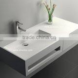Modern Rectangular Fbathroom Solid Surface Wash Basin, Stone Resin Wash Basin, Wall Hung Wash Basin