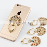Cell Phone Holder Luxury Diamond Peacock Shape Universal Metal Smartphone Ring Grip Stand for iPhone for iPad for Samsung S7