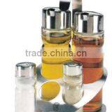 4-pc Condiment Set With Shelf Stainless Steel and Glass